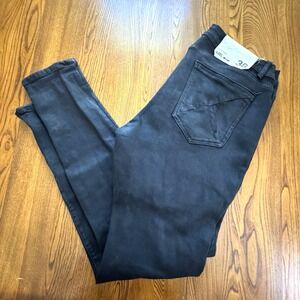 NWOT Kuwalla Tee Black Men's K2 Axel Skinny‎ Zip Denim Distressed Jeans Size 38